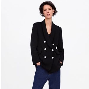 zara jewel button blazer
